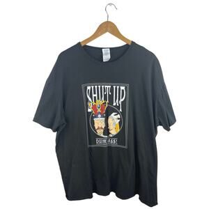 Beavis & Butt-Head Shut Up Men's Black Graphic Short Sleeve T Shirt Tee Top 3XL